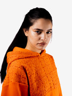 Sweat à capuche en tweed