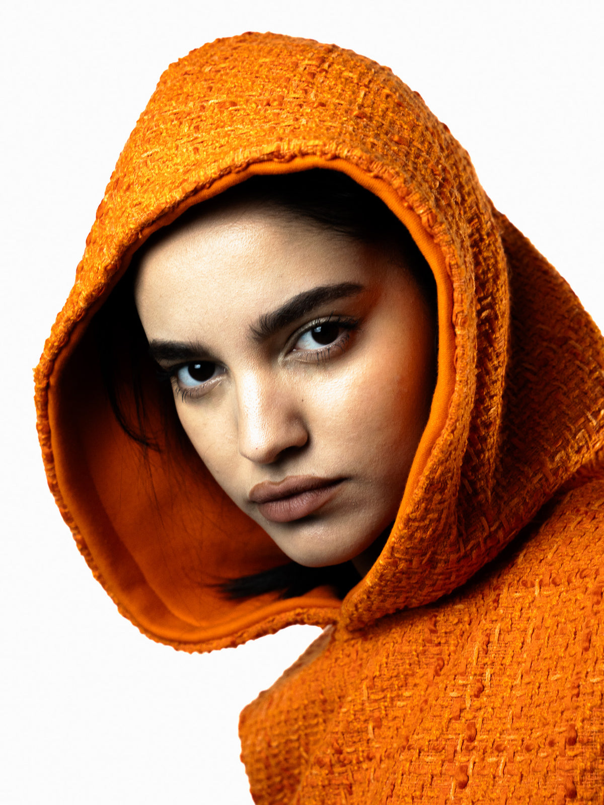 TWEED HOODIE ORANGE