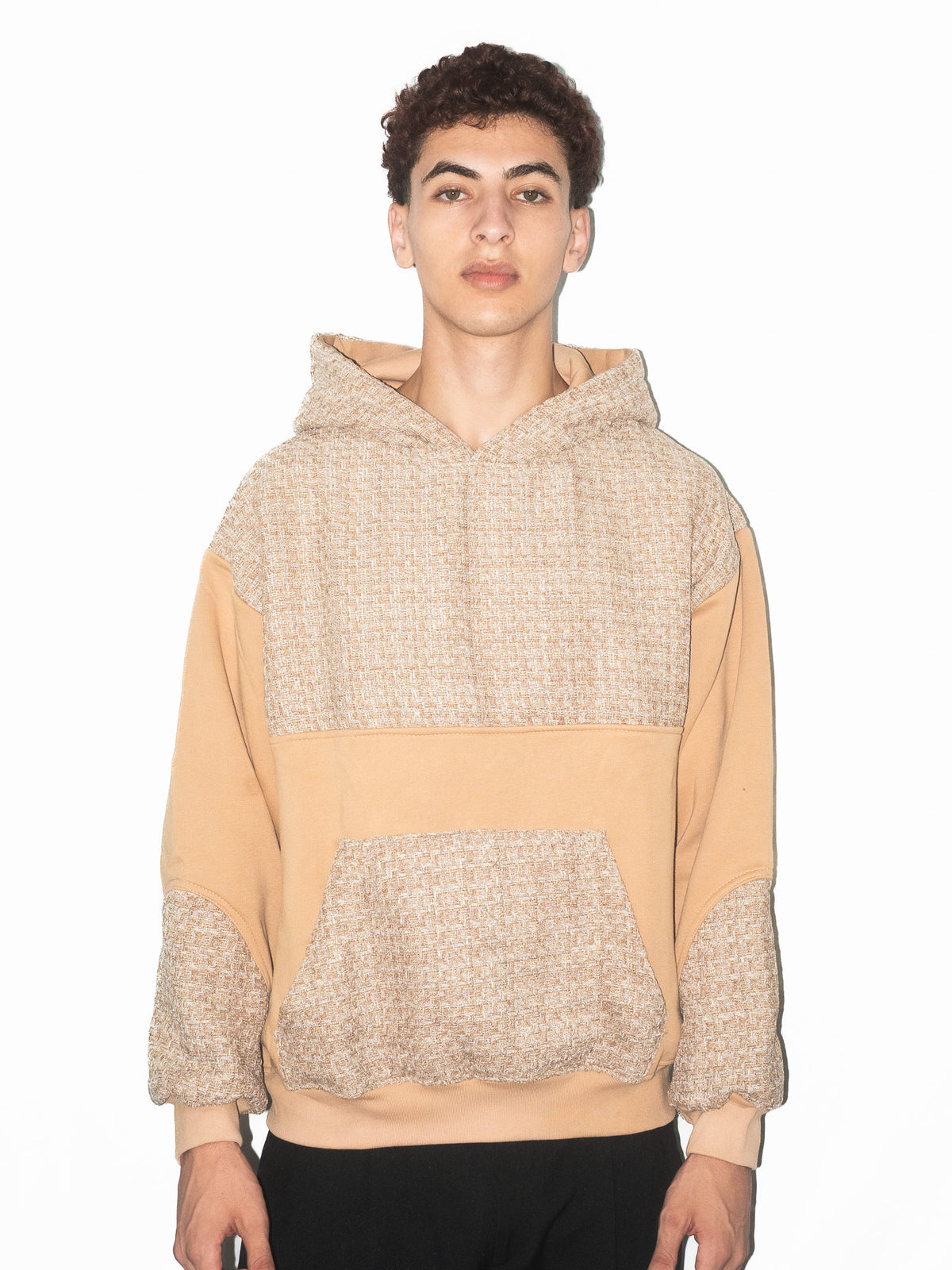 TWEED HOODIE Wheat