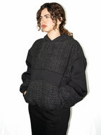 TWEED HOODIE BLACK