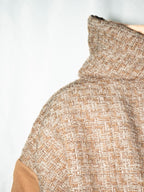 Schwarzer Tweed-Hoodie