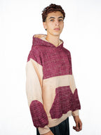 Schwarzer Tweed-Hoodie