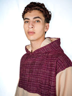 Schwarzer Tweed-Hoodie