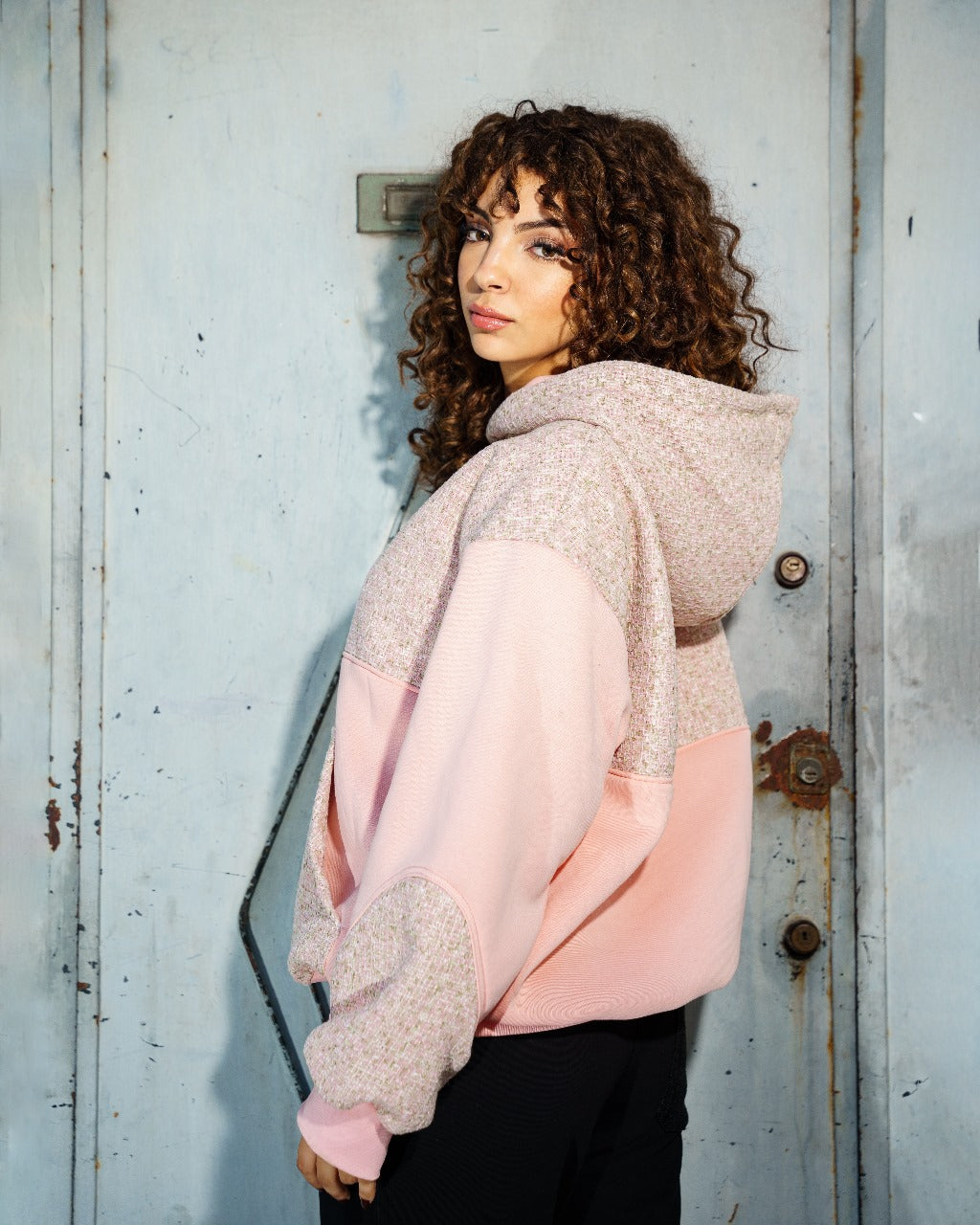 Tweed Hoodie | Rose Dawn